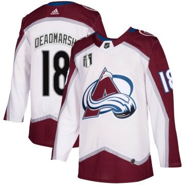 Authentic Adidas Men's Adam Deadmarsh Colorado Avalanche 2020/21 Away 2022 Stanley Cup Final Patch Jersey - White