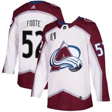 Authentic Adidas Men's Adam Foote Colorado Avalanche 2020/21 Away 2022 Stanley Cup Final Patch Jersey - White