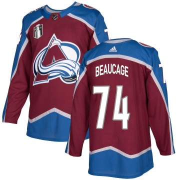 Authentic Adidas Men's Alex Beaucage Colorado Avalanche Burgundy Home 2022 Stanley Cup Final Patch Jersey -