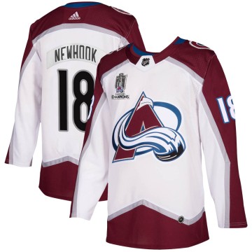 Authentic Adidas Men's Alex Newhook Colorado Avalanche 2020/21 Away 2022 Stanley Cup Champions Jersey - White