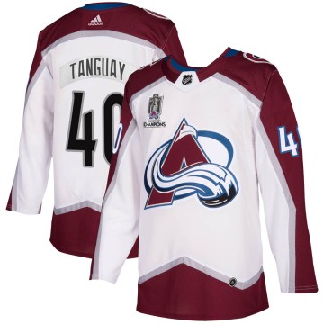 Authentic Adidas Men's Alex Tanguay Colorado Avalanche 2020/21 Away 2022 Stanley Cup Champions Jersey - White