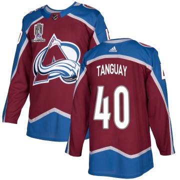 Authentic Adidas Men's Alex Tanguay Colorado Avalanche Burgundy Home 2022 Stanley Cup Champions Jersey -