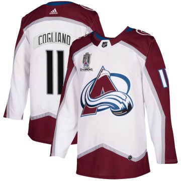 Authentic Adidas Men's Andrew Cogliano Colorado Avalanche 2020/21 Away 2022 Stanley Cup Champions Jersey - White