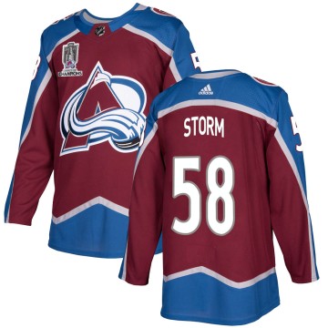Authentic Adidas Men's Ben Storm Colorado Avalanche Burgundy Home 2022 Stanley Cup Champions Jersey -