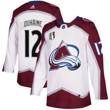 Authentic Adidas Men's Brandon Duhaime Colorado Avalanche 2020/21 Away 2022 Stanley Cup Final Patch Jersey - White