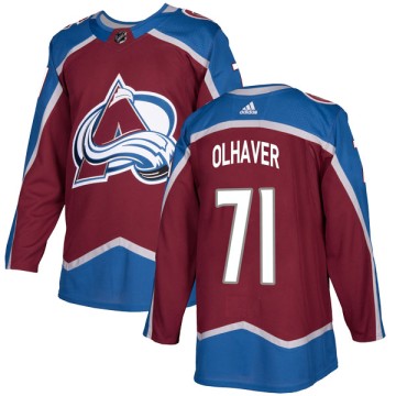 Authentic Adidas Men's Gustav Olhaver Colorado Avalanche Burgundy Home Jersey -