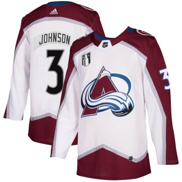 Authentic Adidas Men's Jack Johnson Colorado Avalanche 2020/21 Away 2022 Stanley Cup Final Patch Jersey - White