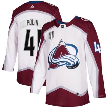 Authentic Adidas Men's Jason Polin Colorado Avalanche 2020/21 Away 2022 Stanley Cup Final Patch Jersey - White