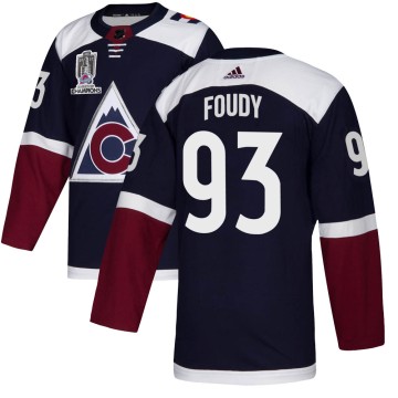 Authentic Adidas Men's Jean-Luc Foudy Colorado Avalanche Alternate 2022 Stanley Cup Champions Jersey - Navy