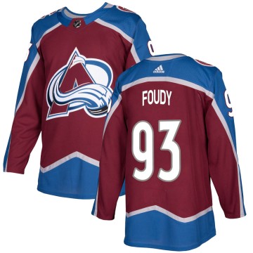 Authentic Adidas Men's Jean-Luc Foudy Colorado Avalanche Burgundy Home Jersey -