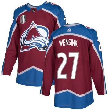 Authentic Adidas Men's John Wensink Colorado Avalanche Burgundy Home 2022 Stanley Cup Final Patch Jersey -