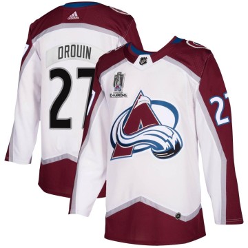 Authentic Adidas Men's Jonathan Drouin Colorado Avalanche 2020/21 Away 2022 Stanley Cup Champions Jersey - White