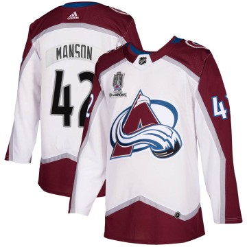 Authentic Adidas Men's Josh Manson Colorado Avalanche 2020/21 Away 2022 Stanley Cup Champions Jersey - White