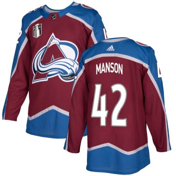 Authentic Adidas Men's Josh Manson Colorado Avalanche Burgundy Home 2022 Stanley Cup Final Patch Jersey -