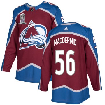 Authentic Adidas Men's Kurtis MacDermid Colorado Avalanche Burgundy Home 2022 Stanley Cup Champions Jersey -