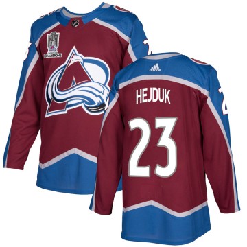 Authentic Adidas Men's Milan Hejduk Colorado Avalanche Burgundy Home 2022 Stanley Cup Champions Jersey -