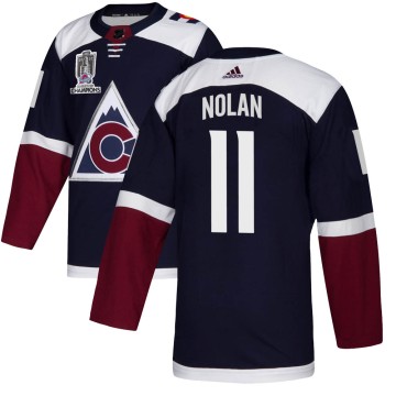 Authentic Adidas Men's Owen Nolan Colorado Avalanche Alternate 2022 Stanley Cup Champions Jersey - Navy