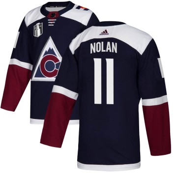Authentic Adidas Men's Owen Nolan Colorado Avalanche Alternate 2022 Stanley Cup Final Patch Jersey - Navy