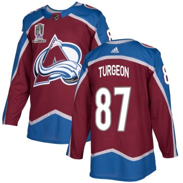 Authentic Adidas Men's Pierre Turgeon Colorado Avalanche Burgundy Home 2022 Stanley Cup Champions Jersey -