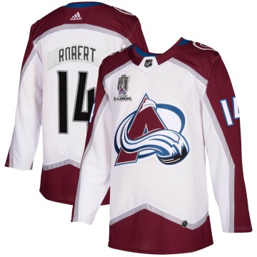 Authentic Adidas Men's Rene Robert Colorado Avalanche 2020/21 Away 2022 Stanley Cup Champions Jersey - White
