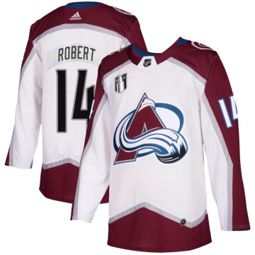 Authentic Adidas Men's Rene Robert Colorado Avalanche 2020/21 Away 2022 Stanley Cup Final Patch Jersey - White