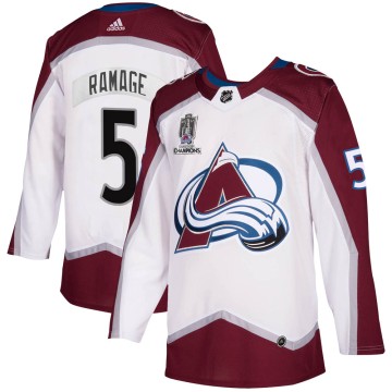 Authentic Adidas Men's Rob Ramage Colorado Avalanche 2020/21 Away 2022 Stanley Cup Champions Jersey - White