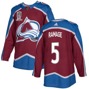 Authentic Adidas Men's Rob Ramage Colorado Avalanche Burgundy Home 2022 Stanley Cup Champions Jersey -