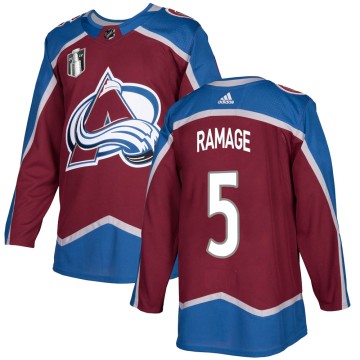 Authentic Adidas Men's Rob Ramage Colorado Avalanche Burgundy Home 2022 Stanley Cup Final Patch Jersey -