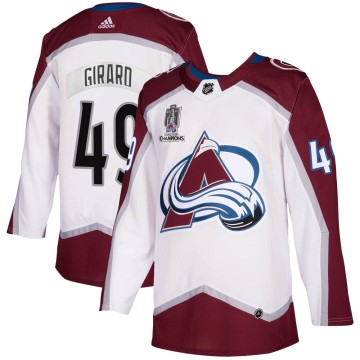 Authentic Adidas Men's Samuel Girard Colorado Avalanche 2020/21 Away 2022 Stanley Cup Champions Jersey - White