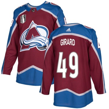 Authentic Adidas Men's Samuel Girard Colorado Avalanche Burgundy Home 2022 Stanley Cup Final Patch Jersey -