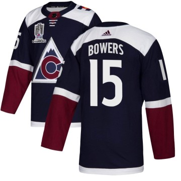 Authentic Adidas Men's Shane Bowers Colorado Avalanche Alternate 2022 Stanley Cup Champions Jersey - Navy