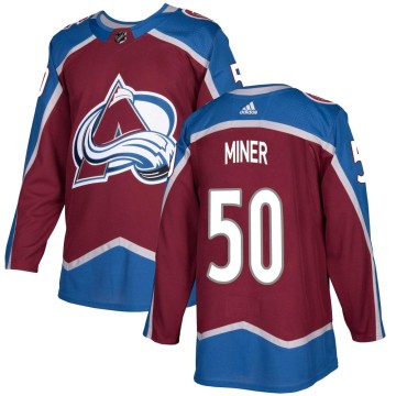 Authentic Adidas Men's Trent Miner Colorado Avalanche Burgundy Home Jersey -