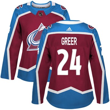 Authentic Adidas Women's A.J. Greer Colorado Avalanche Burgundy Home Jersey -