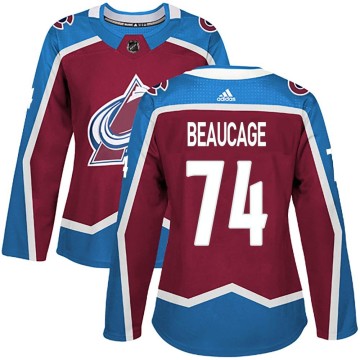Authentic Adidas Women's Alex Beaucage Colorado Avalanche Burgundy Home Jersey -