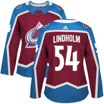 Authentic Adidas Women's Anton Lindholm Colorado Avalanche Burgundy Home Jersey - Red