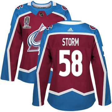 Authentic Adidas Women's Ben Storm Colorado Avalanche Burgundy Home 2022 Stanley Cup Champions Jersey -