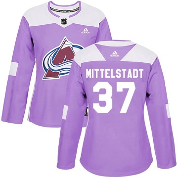 Authentic Adidas Women's Casey Mittelstadt Colorado Avalanche Fights Cancer Practice Jersey - Purple