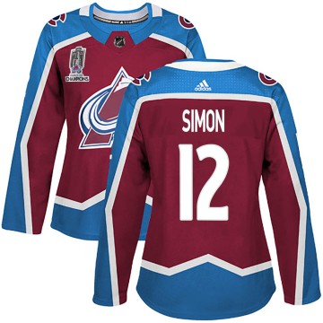 Authentic Adidas Women's Chris Simon Colorado Avalanche Burgundy Home 2022 Stanley Cup Champions Jersey -