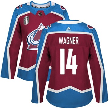 Authentic Adidas Women's Chris Wagner Colorado Avalanche Burgundy Home 2022 Stanley Cup Final Patch Jersey -