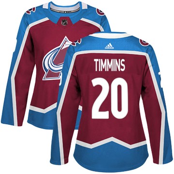 Authentic Adidas Women's Conor Timmins Colorado Avalanche ized Burgundy Home Jersey -