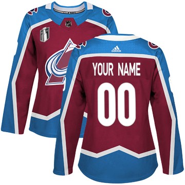 Authentic Adidas Women's Custom Colorado Avalanche Custom Burgundy Home 2022 Stanley Cup Final Patch Jersey -