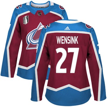 Authentic Adidas Women's John Wensink Colorado Avalanche Burgundy Home 2022 Stanley Cup Final Patch Jersey -