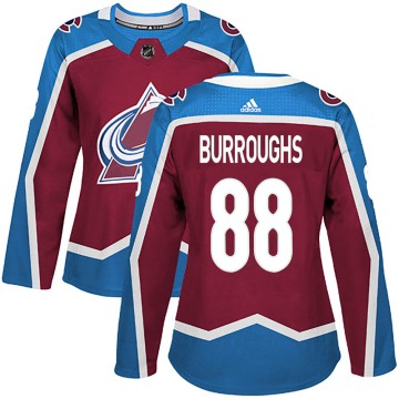 Authentic Adidas Women's Kyle Burroughs Colorado Avalanche Burgundy Home Jersey -