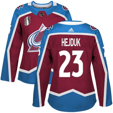 Authentic Adidas Women's Milan Hejduk Colorado Avalanche Burgundy Home 2022 Stanley Cup Final Patch Jersey -