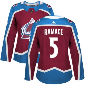 Authentic Adidas Women's Rob Ramage Colorado Avalanche Burgundy Home Jersey - Red