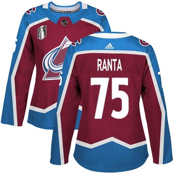 Authentic Adidas Women's Sampo Ranta Colorado Avalanche Burgundy Home 2022 Stanley Cup Final Patch Jersey -