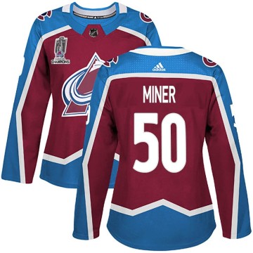 Authentic Adidas Women's Trent Miner Colorado Avalanche Burgundy Home 2022 Stanley Cup Champions Jersey -