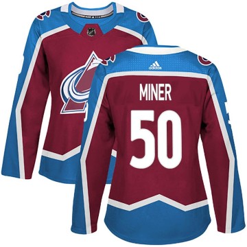 Authentic Adidas Women's Trent Miner Colorado Avalanche Burgundy Home Jersey -
