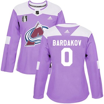 Authentic Adidas Women's Zakhar Bardakov Colorado Avalanche Fights Cancer Practice 2022 Stanley Cup Final Patch Jersey - Purple
