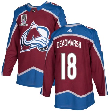 Authentic Adidas Youth Adam Deadmarsh Colorado Avalanche Burgundy Home 2022 Stanley Cup Champions Jersey -
